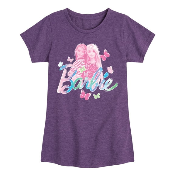 Barbie - Tie Dye and Butterflies Flutter Around Barbie - Toddler And Youth Girls Raglan Graphic T-Shirt