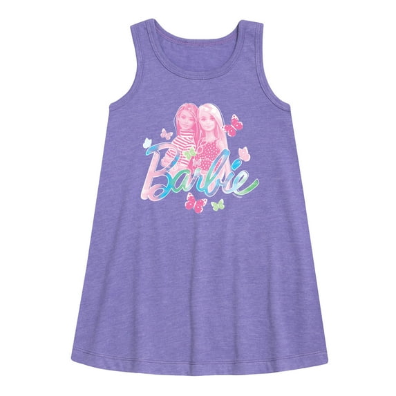 Barbie - Tie Dye and Butterflies Flutter Around Barbie - Toddler and Youth Girls A-line Dress