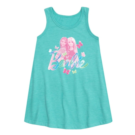 Barbie - Tie Dye and Butterflies Flutter Around Barbie - Toddler and Youth Girls A-line Dress