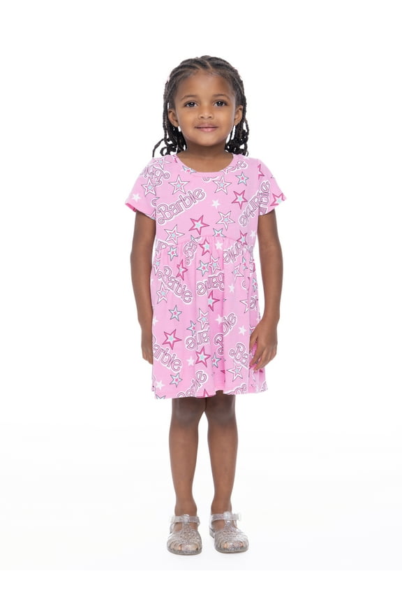 Toddler Girl Allover Print Dress with Short Sleeves, Sizes 12M-5T