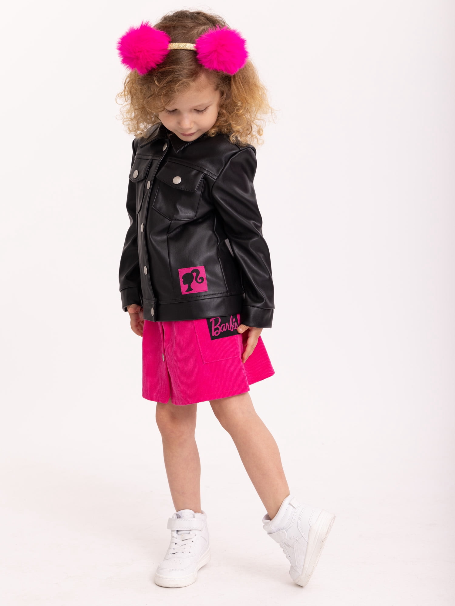 Barbie Toddler Girl Faux Leather Moto Jacket, Sizes 2T-5T