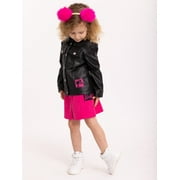 Barbie Toddler Girl Faux Leather Moto Jacket, Sizes 2T-5T