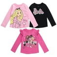 thumbnail image 1 of Barbie Toddler Girls 3 Pack Long Sleeve T-Shirts Toddler to Big Kid, 1 of 5