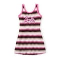thumbnail image 1 of Barbie Toddler Girls Dresses Hot Pink Striped Letter Print Sleeveless A Line Sundress Sizes 3-4 Years, 1 of 10