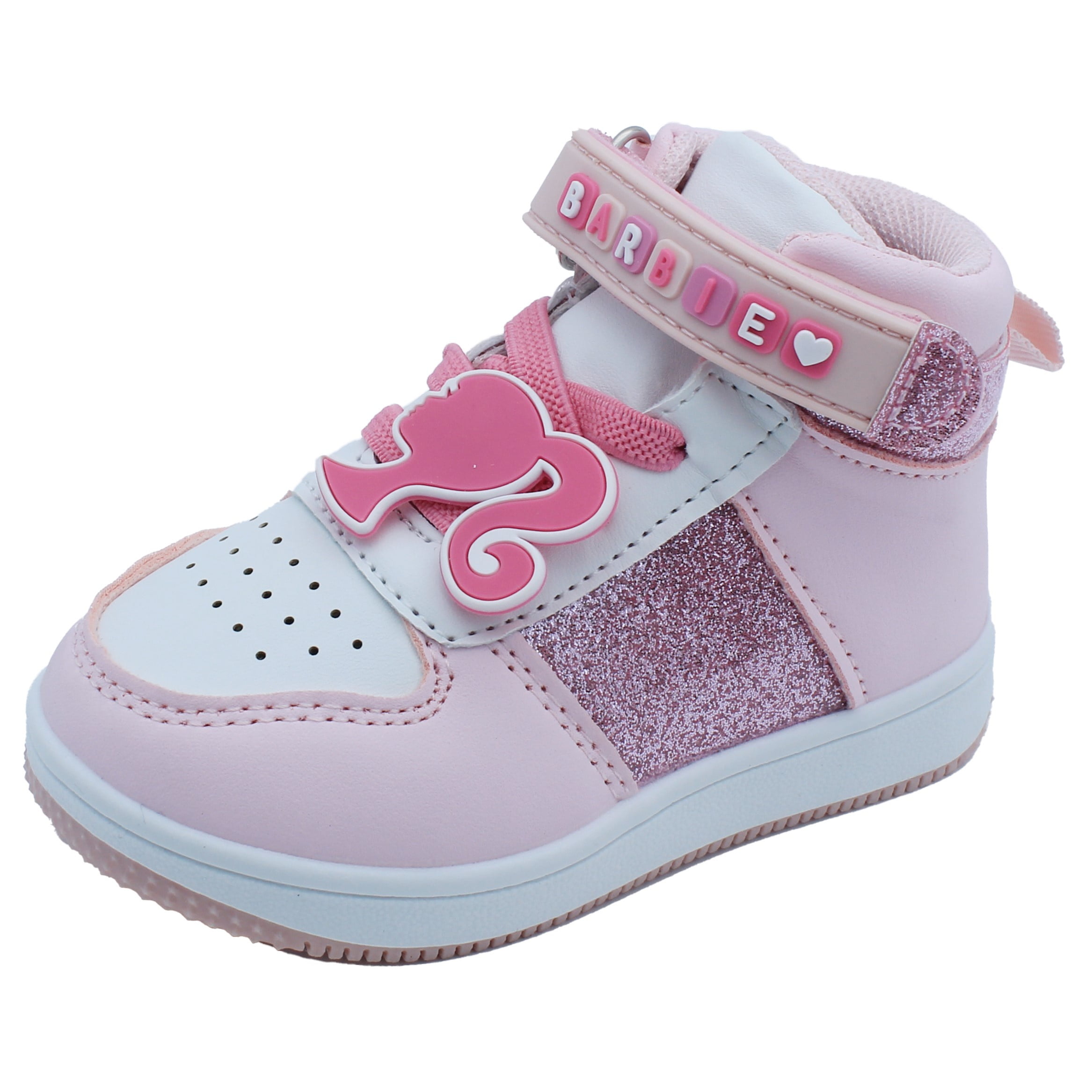 Barbie Toddler Girls' High-Top Sneakers Light Pink Glitter