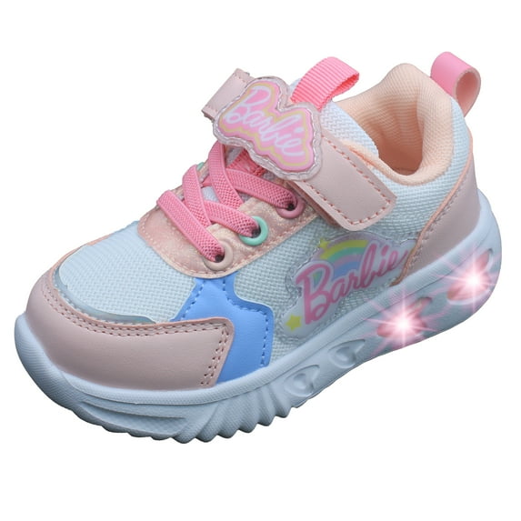 Barbie Toddler Girls' Light-Up Sneakers - Pastel Pink, Size 10