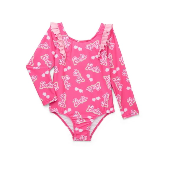 Character Toddler Girl Long- Sleeve Ruffle One- Piece Swimsuit, Sizes 12M-5T