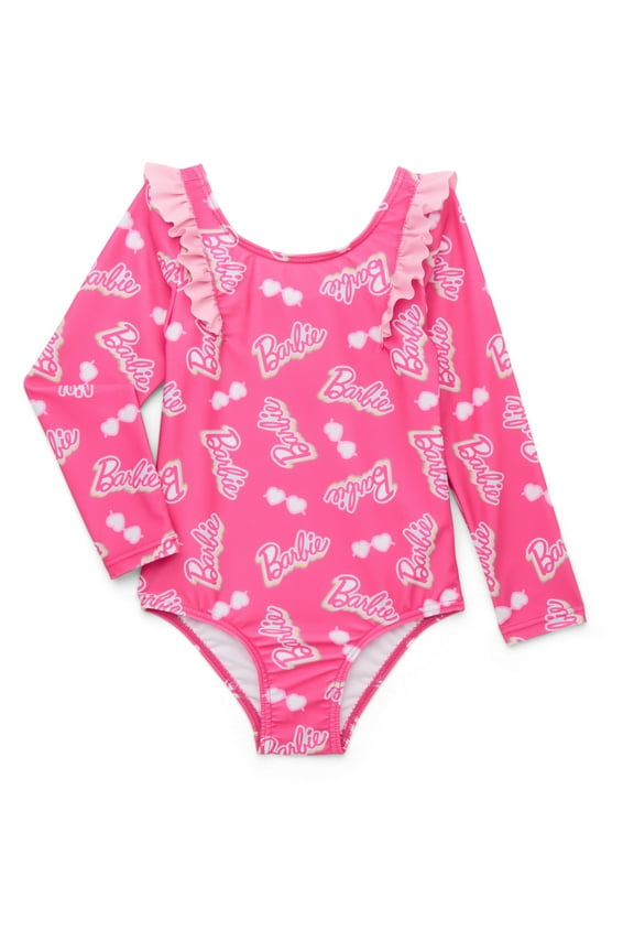Character Toddler Girl Long- Sleeve Ruffle One- Piece Swimsuit, Sizes 12M-5T
