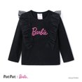 thumbnail image 1 of Barbie Toddler Girls Long Sleeves Tee Letter Star Print Mesh Panel Crewneck Pullover Outfits Sizes 2-6, 1 of 6
