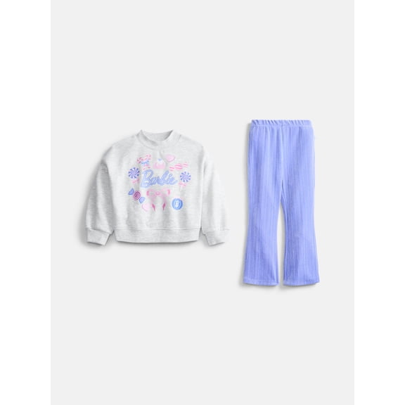 Barbie Toddler Girls Graphic Tunic and Sparkle Velour Pants, 2-Piece, Sizes 12M-5T