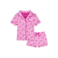 thumbnail image 1 of Barbie Toddler Girls Short Sleeve Button Front Top and Sleep Shorts, 2-Piece, Sizes 2T-5T, 1 of 3