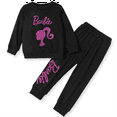 thumbnail image 1 of Barbie Toddler Girls Sweatshirts Character Letter Print Cotton Pullover and Elasticized Pants 2 Pieces Outfits Sets Sizes 2-6, 1 of 7