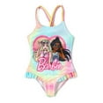 thumbnail image 1 of Barbie Toddler Girls Swimsuits Graphic Heart Tie Dye Ruffled One Piece Bathing Suits Sizes 3-10, 1 of 8
