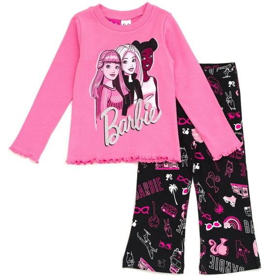 Barbie Toddler Girls T-Shirt and Pants Pink / Black 4T