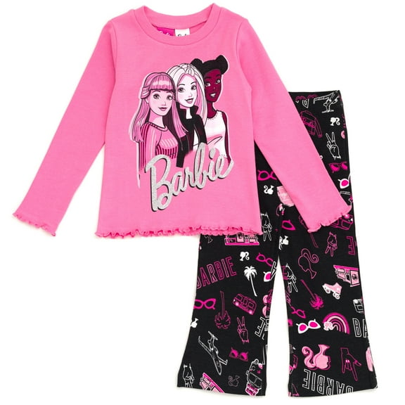 Barbie Toddler Girls T-Shirt and Pants Pink / Black 5T