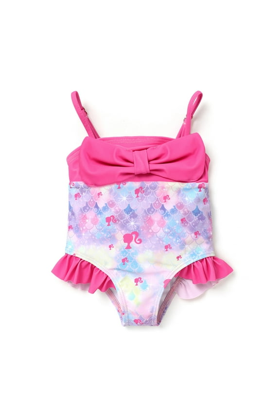 Toddler Girls Tankinis Roseo Bow Tie Spaghetti Strap Ruffled One Piece Swimwear Sizes 2-5 Years