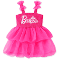 thumbnail image 1 of Barbie Toddler Girls Tutu Dress Bow Strap Smocked Bodice Tiered Tulle Skirt Party Birthday Dress for Kids Sizes 3-4Y, 1 of 12