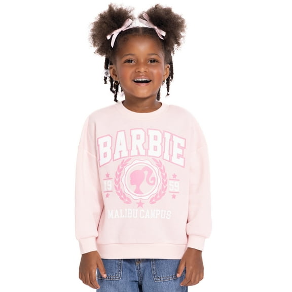 Barbie Toddler Girls Graphic Crewneck Sweatshirt with Long Sleeves, Sizes 12M-5T