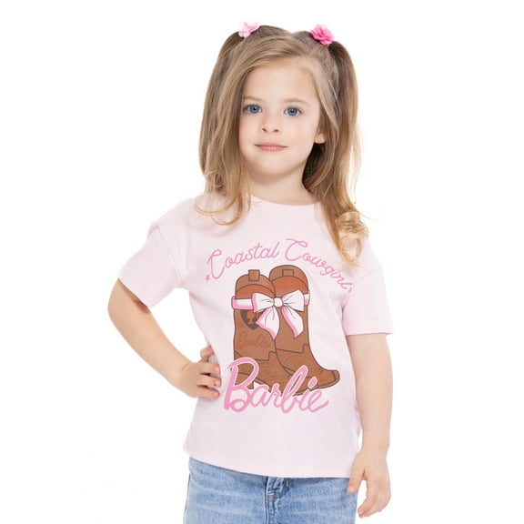 Barbie Toddler Short Sleeve Crewneck Tee, Sizes 12M-5T