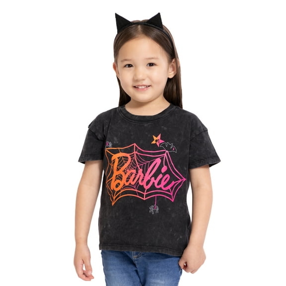 Barbie Toddler Girls Halloween Crewneck Tee with Short Sleeves, Sizes 12M-5T