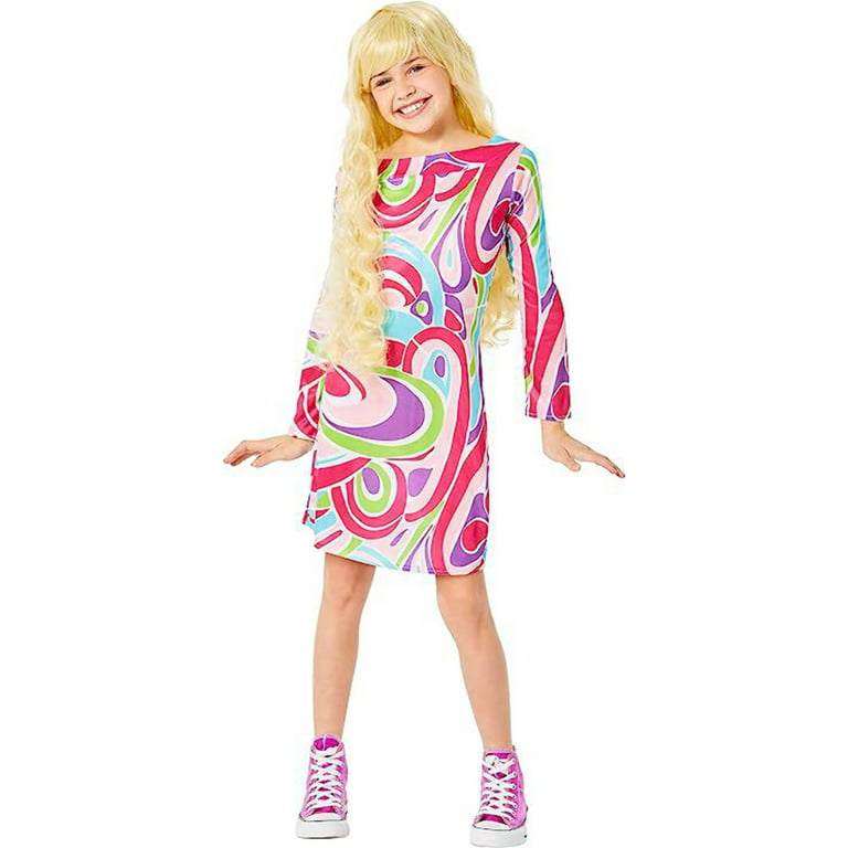 Adult Totally Hair Barbie Doll 90s Dress + Wig Women's Halloween