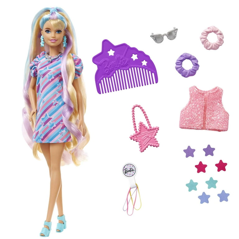 Barbie Totally Hair Star-Themed Fashion Doll with Extra-Long Hair