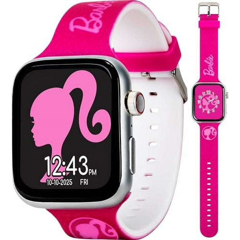 Barbie Touchscreen Smartwatch for Girls with Pink Glitter Silicone