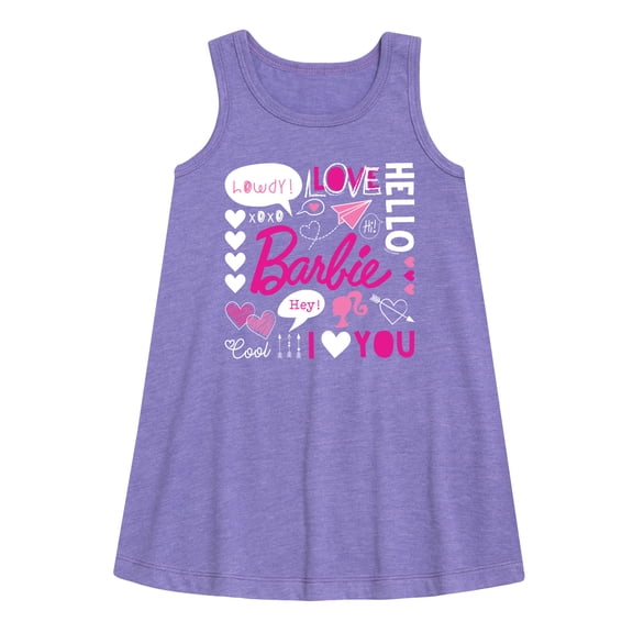 Barbie - Valentine's Collage - Toddler and Youth Girls A-line Dress