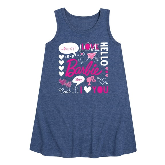 Barbie - Valentine's Collage - Toddler and Youth Girls A-line Dress