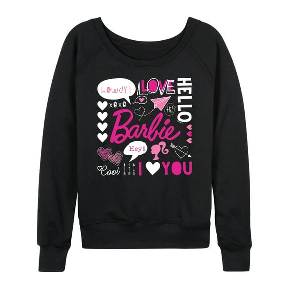 Barbie -  Valentine's Collage - Women's Lightweight French Terry Long Sleeve Shirt
