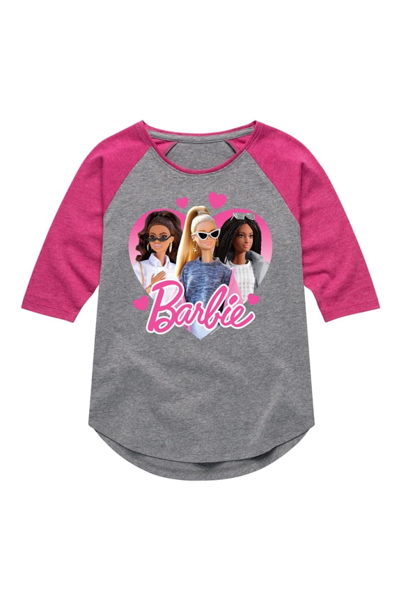 - Valentine's Day - Boss Babe Girls Group - Toddler & Youth Girls Raglan Graphic T-Shirt