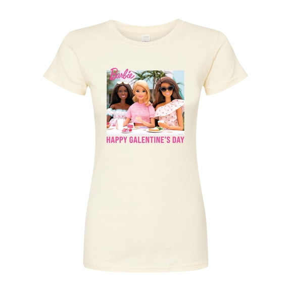 Barbie - Valentine's Day - Happy Galentine's Day Barbies - Juniors Fitted Graphic T-Shirt