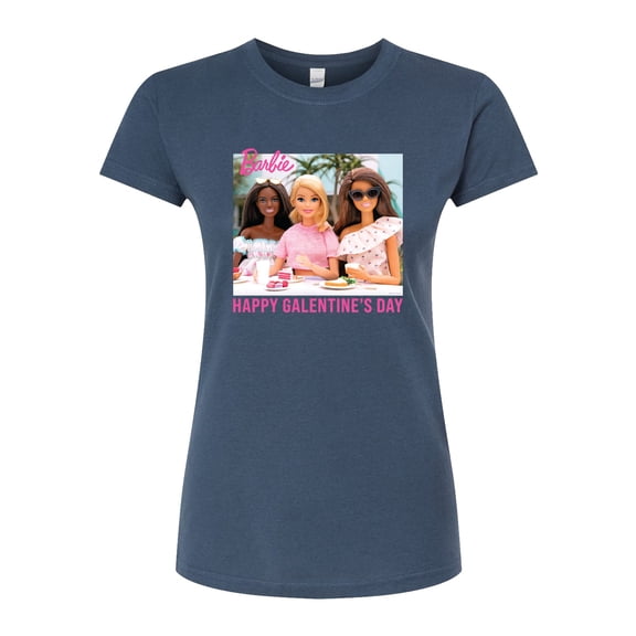 Barbie - Valentine's Day - Happy Galentine's Day Barbies - Juniors Fitted Graphic T-Shirt