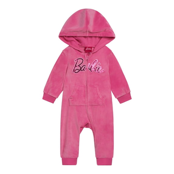 Barbie Velour Matching Family Zip Up Coverall Newborn to Infant