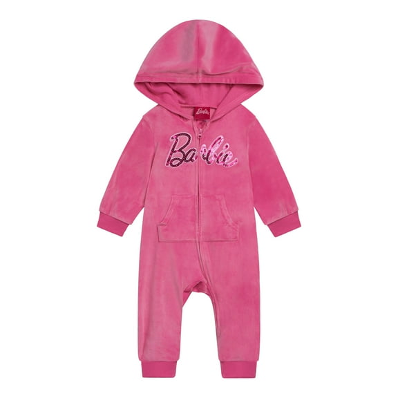 Barbie Velour Matching Family Zip Up Coverall Newborn to Infant