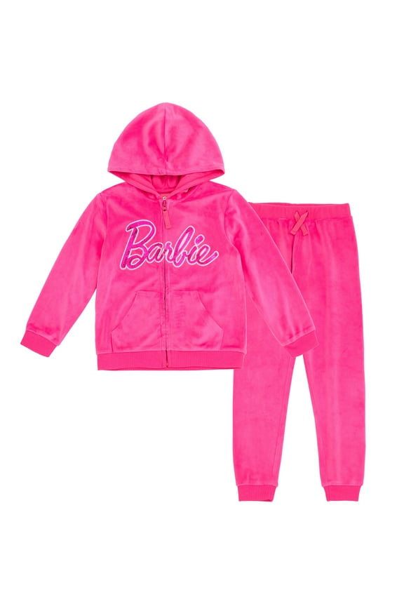 Velour Matching Family Zip Up Hoodie & Pants Outfit Set Toddler to Big Kid