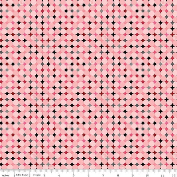 Barbie Vintage Sparkle Dots Pink Cotton Fabric