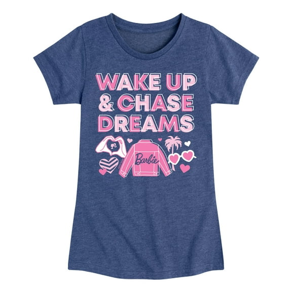 Barbie - Wake Up And Chase Dreams - Girls Fitted Short Sleeve Graphic T-Shirt