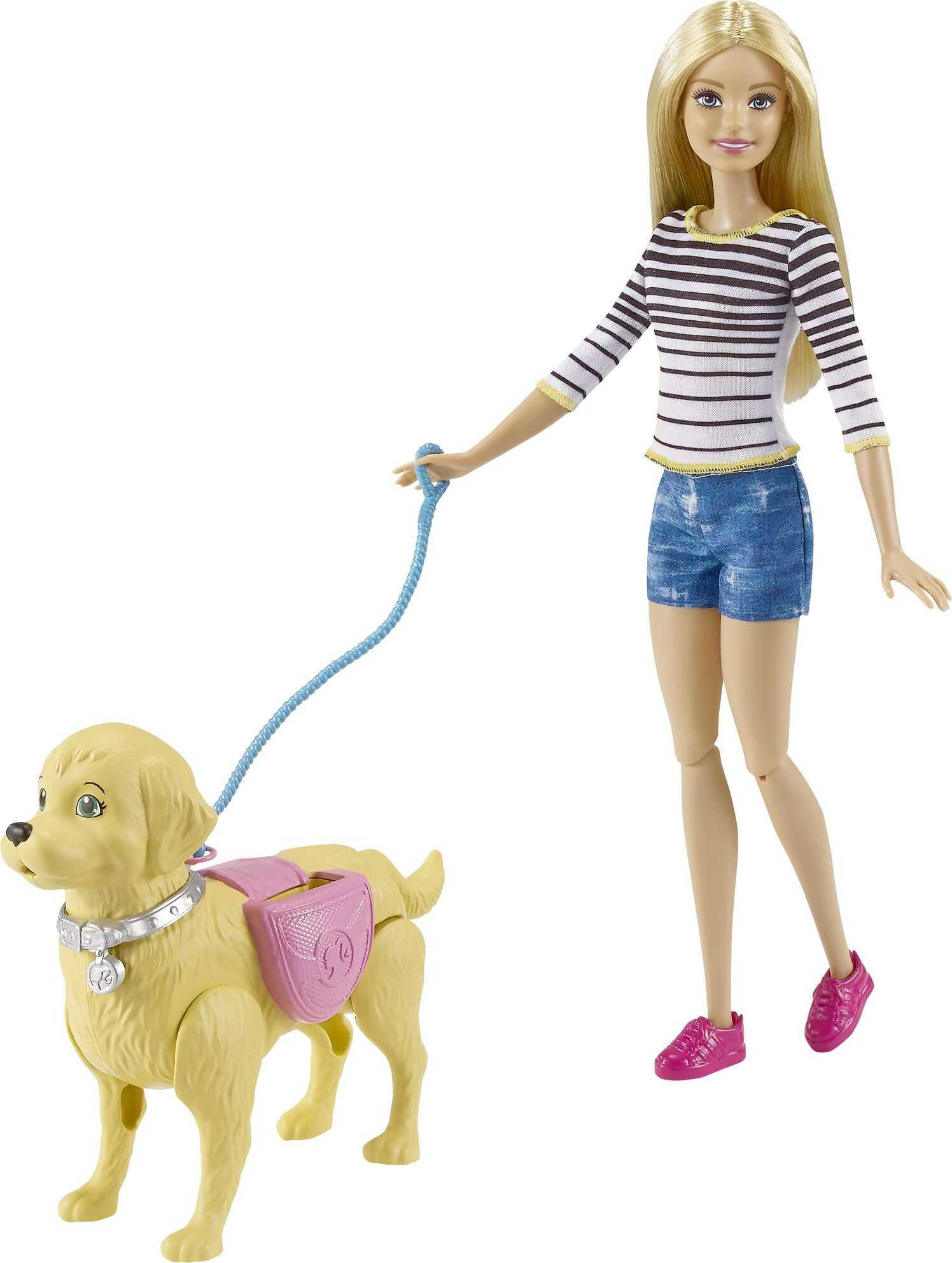 Barbie Walk & Potty Pup Set with Doll & Tail-Activated Pooping Puppy - image 1 of 8