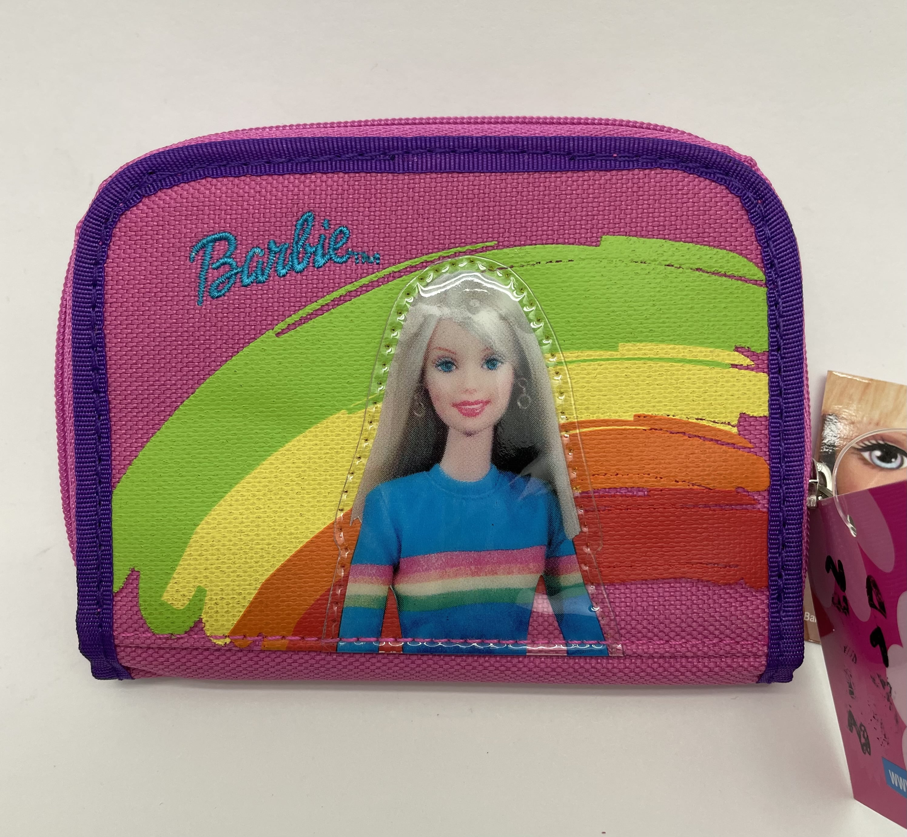 Barbie Wallet Girl Trifold Wallet with Zipper Closure