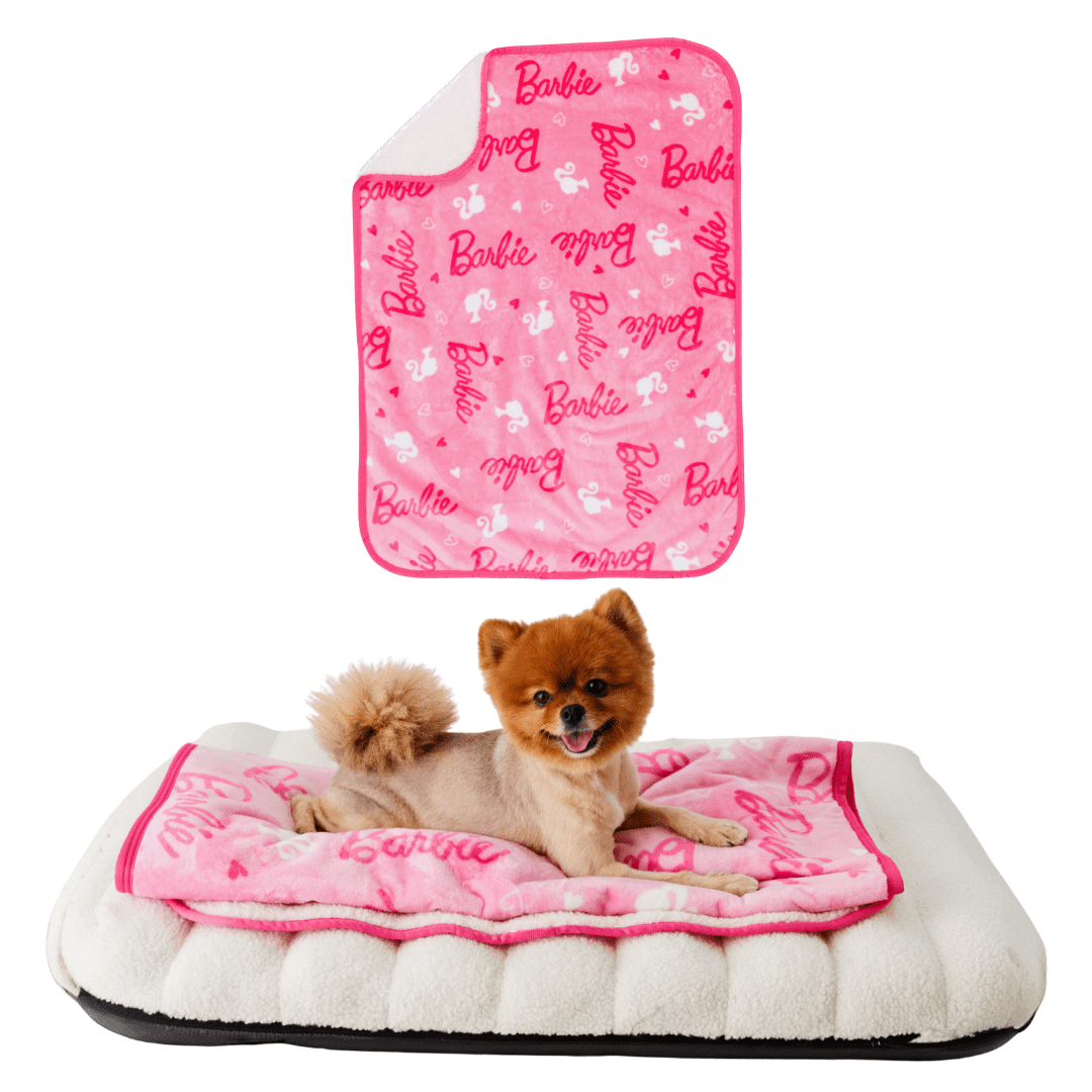Barbie Waterproof Fleece Sherpa Dog Pet Throw Blanket, 30x40 Small
