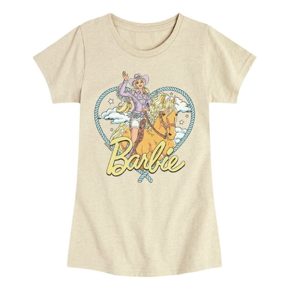 Barbie - Western Barbie Heart - Youth Girls Short Sleeve T-Shirt