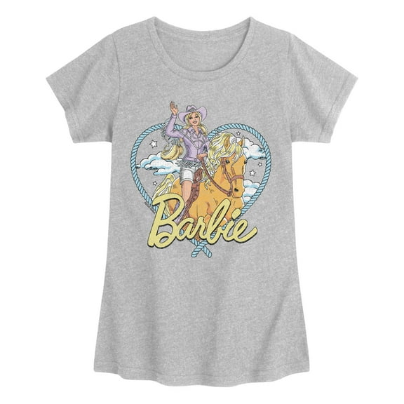 Barbie - Western Barbie Heart - Youth Girls Short Sleeve T-Shirt