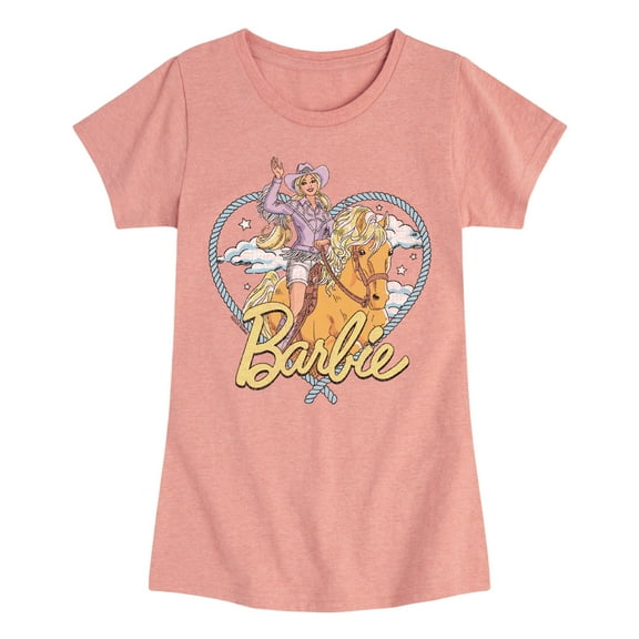 Barbie - Western Barbie Heart - Youth Girls Short Sleeve T-Shirt