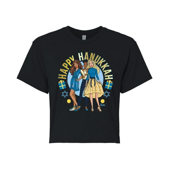Barbie - Winter Holidays - Happy Juniors Cropped Cotton Blend T-Shirt