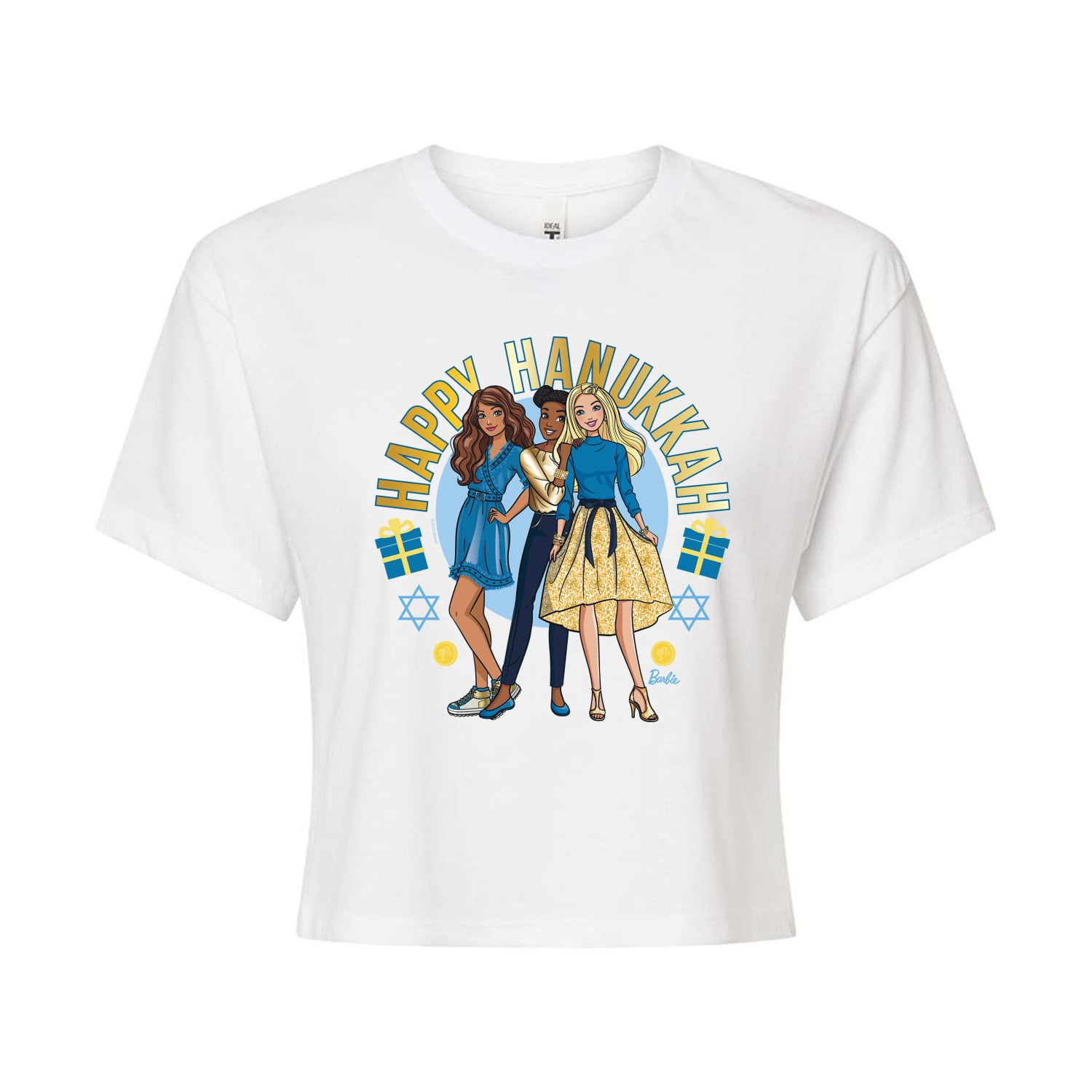 Barbie Winter Holidays Happy Hanukkah Juniors Cropped Cotton