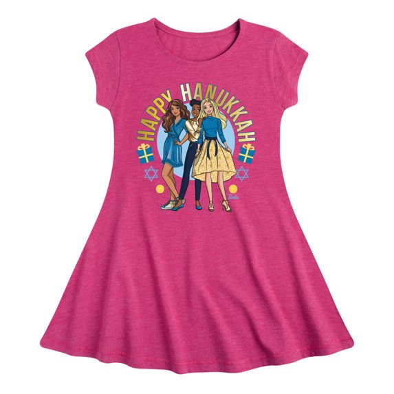 Barbie - Winter Holidays - Happy Hanukkah - Toddler & Youth Girls Fit & Flare Dress
