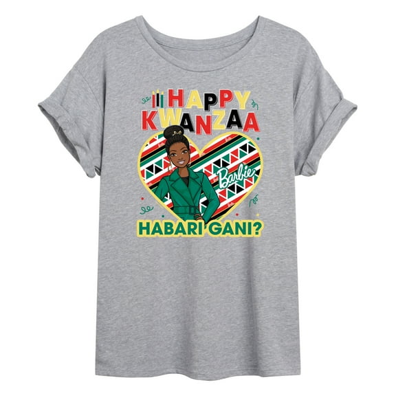 Barbie - Winter Holidays - Happy Kwanzaa Habari Gani - Juniors Ideal Flowy Muscle T-Shirt