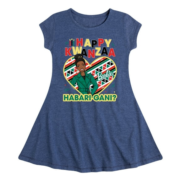 Barbie - Winter Holidays Habari Gani - Toddler & Youth Girls Fit & Flare Dress
