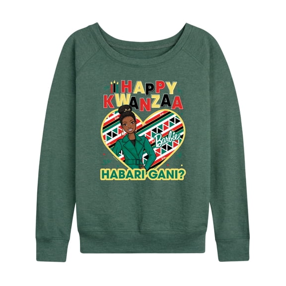 Barbie - Winter Holidays Habari Gani - Women's Lightweight French Terry Long Sleeve Shirt